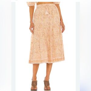 Cleobella Floral Peach Midi Skirt